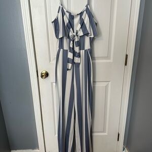 Striped Blue and White Jumpsuit